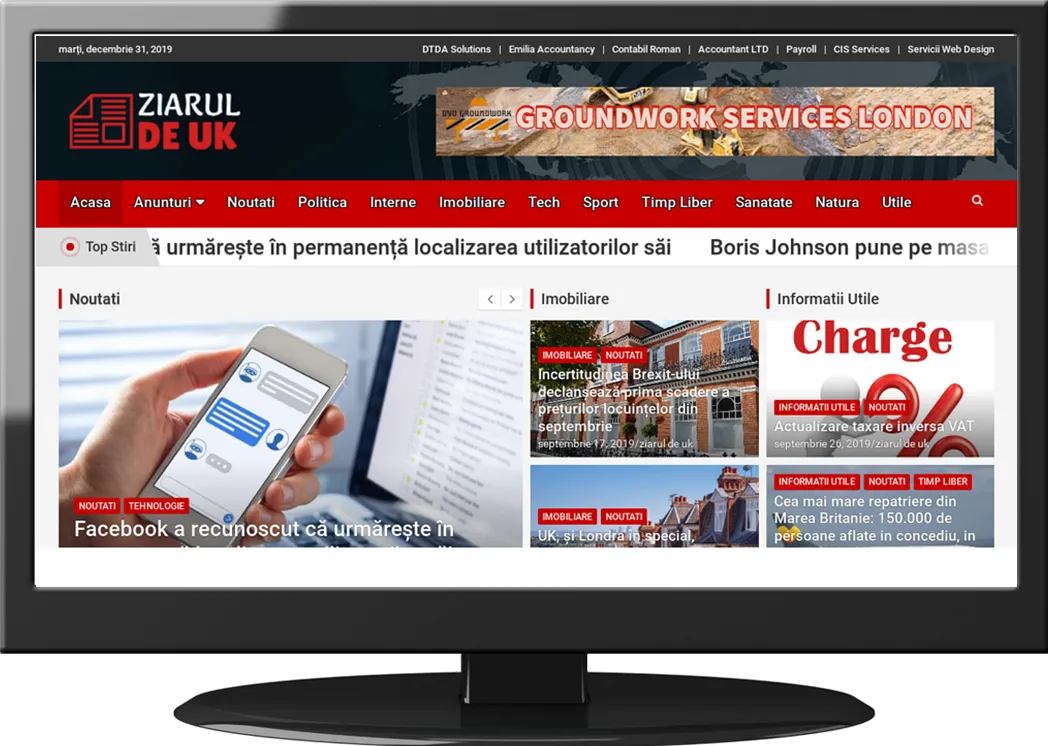 Screenshot Ziarul UK
